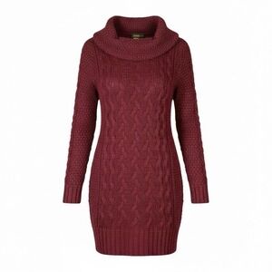 Cabela's Women's Cowl Neck Cable Knit Sweater Burgundy Size Large